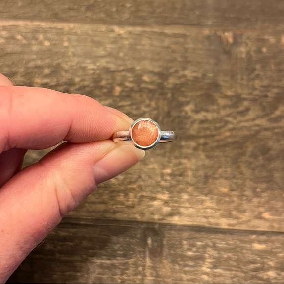 Peach Oregon Sunstone Sterling Ring - Picture 5 of 8